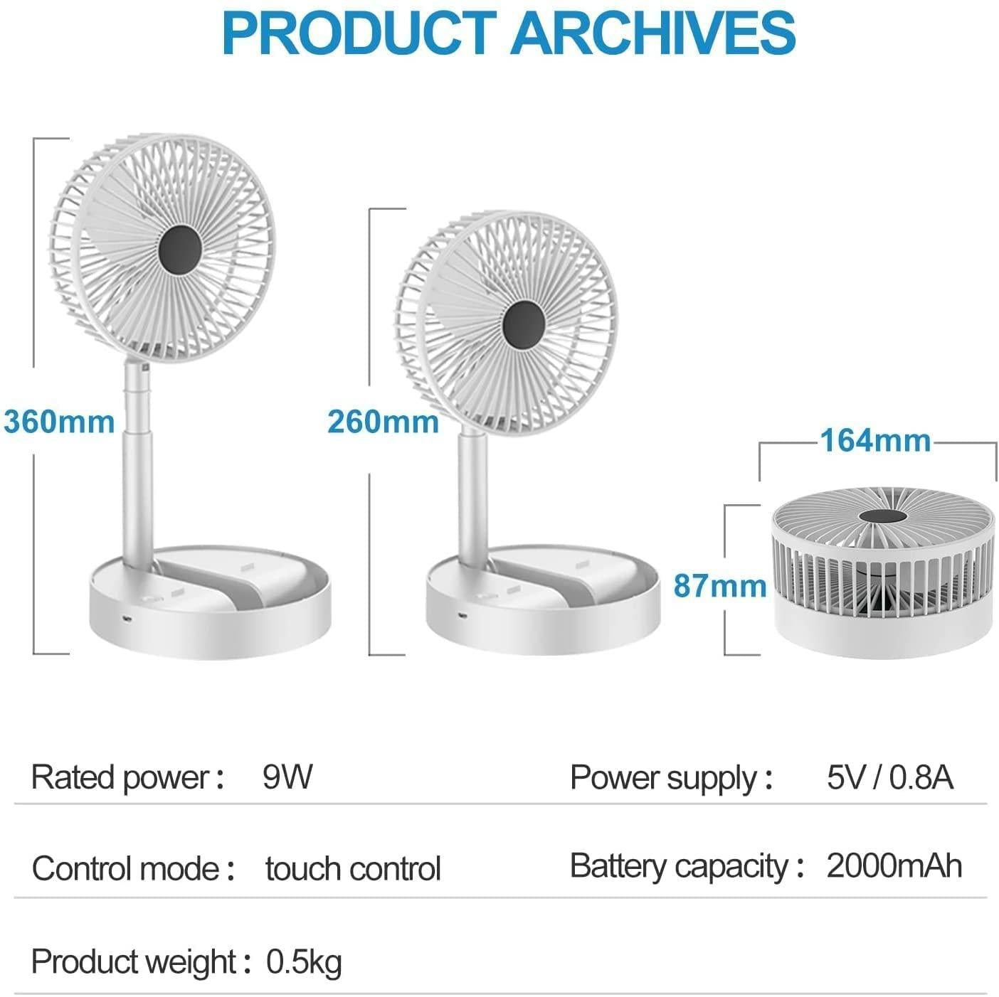 Powerful Rechargeable High Speed Table Desk Gaming Fan