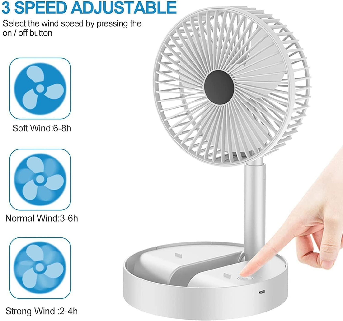 Powerful Rechargeable High Speed Table Desk Gaming Fan